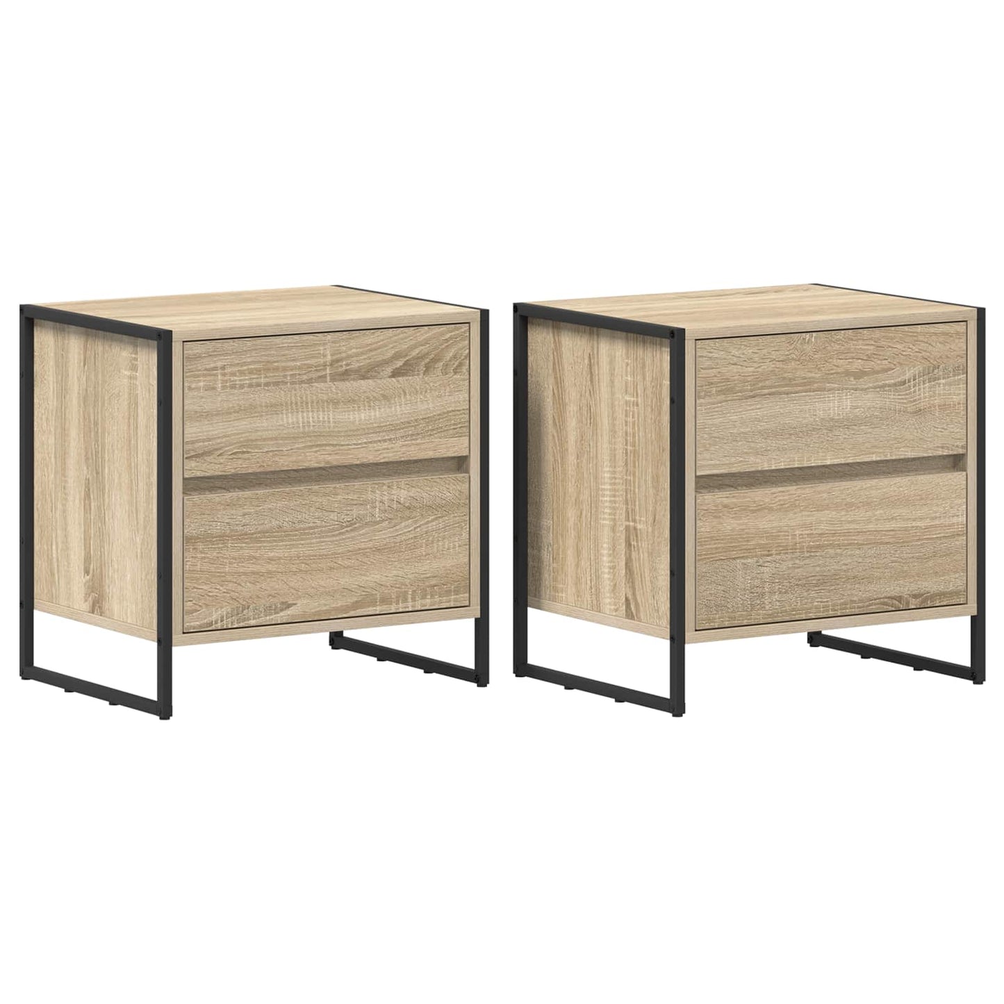 Comodino 2 pcs Sonoma 50 x 39.5 x 50 cm Legno multistrato
