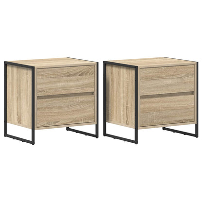 Comodino 2 pcs Sonoma 50 x 39.5 x 50 cm Legno multistrato