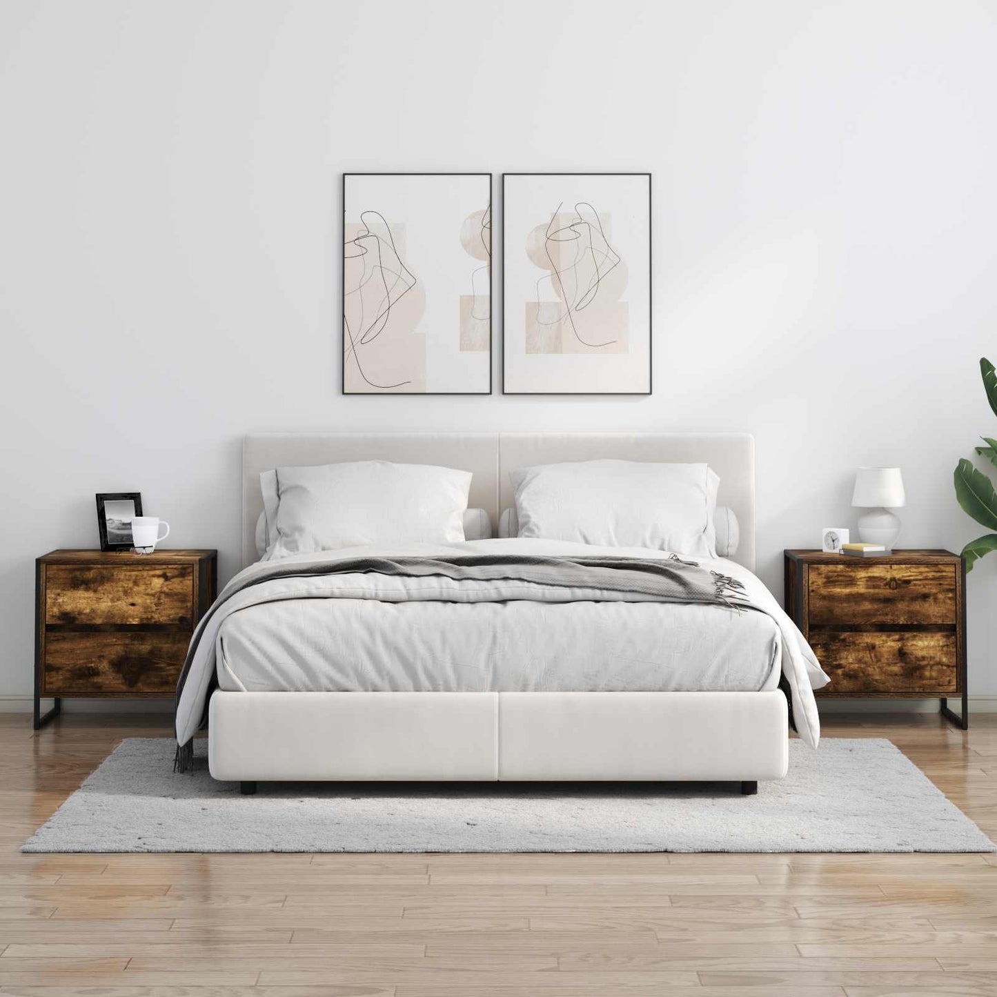 Comodino Quercia Fumosa 50 x 39.5 x 50 cm Legno multistrato | homemem39