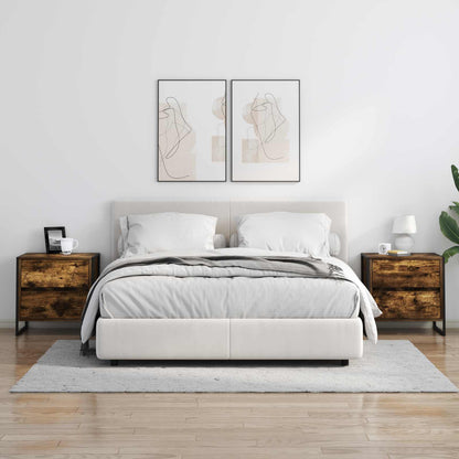 Comodino con cassetto 2 pcs Quercia Fumosa 50 x 39.5 x 50 cm | homemem39