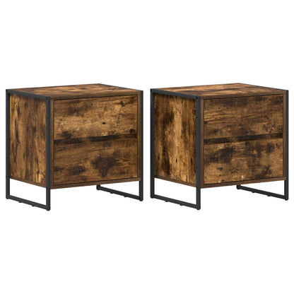 Comodino con cassetto 2 pcs Quercia Fumosa 50 x 39.5 x 50 cm | homemem39