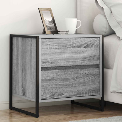 Comodino Grigio Sonoma 50 x 39.5 x 50 cm Legno multistrato