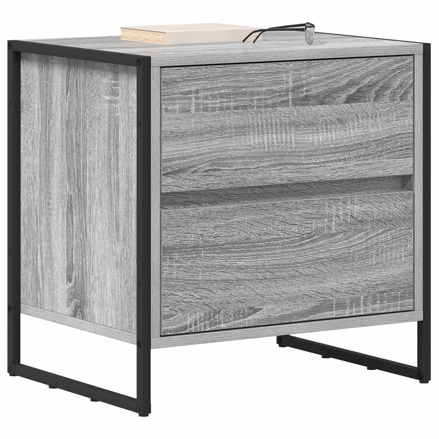 Comodino Grigio Sonoma 50 x 39.5 x 50 cm Legno multistrato