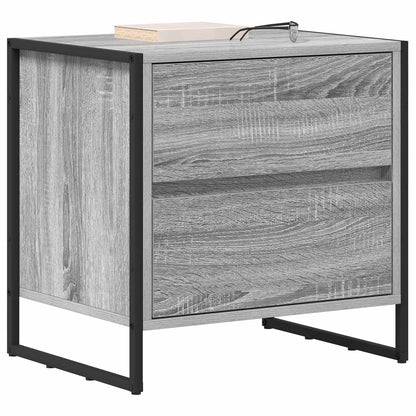 Comodino Grigio Sonoma 50 x 39.5 x 50 cm Legno multistrato