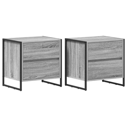Comodino con cassetto 2 pcs Grigio Sonoma 50 x 39.5 x 50 cm | homemem39