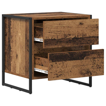 Comodino con cassetto 2 pcs Legno vecchio 50 x 39.5 x 50 cm