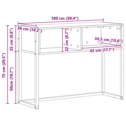 Tavolino Grigio Sonoma 100 x 36 x 75 cm Legno multistrato | homemem39