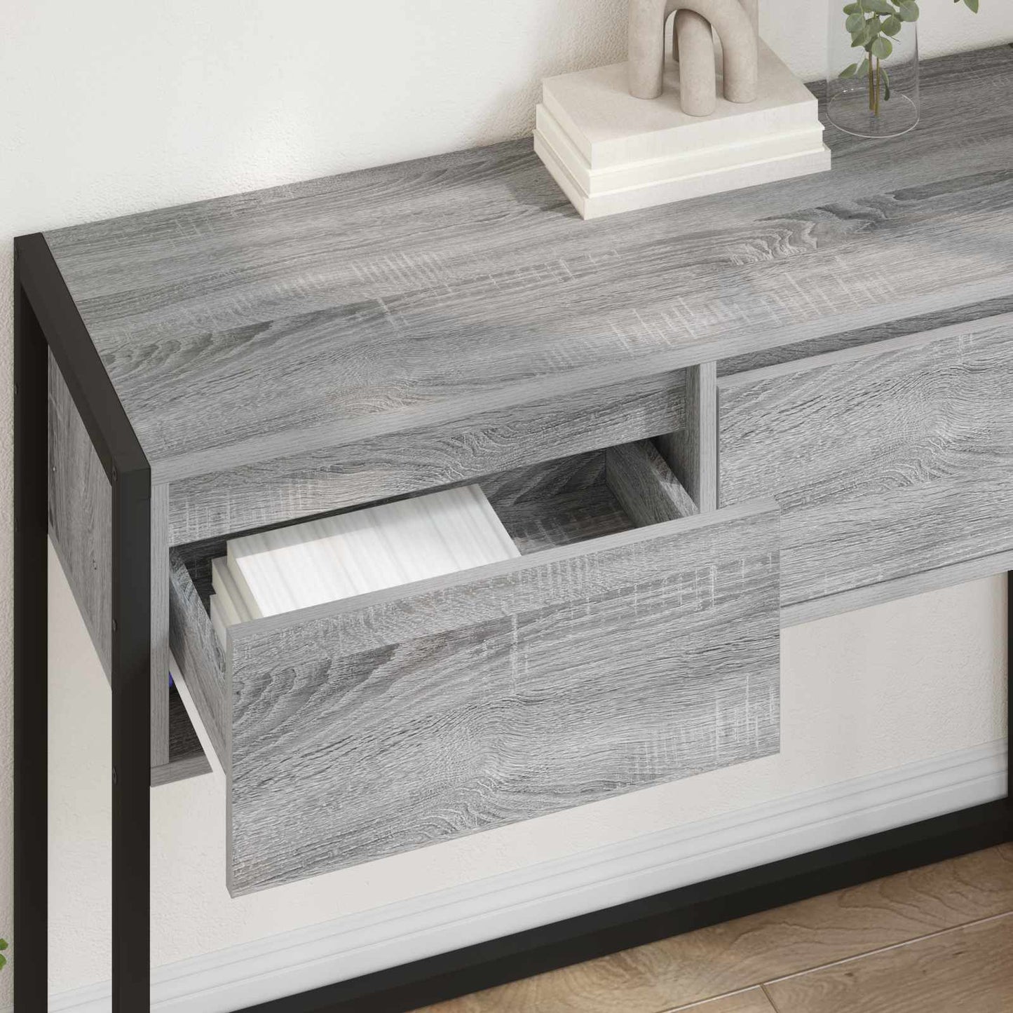 Tavolino Grigio Sonoma 100 x 36 x 75 cm Legno multistrato