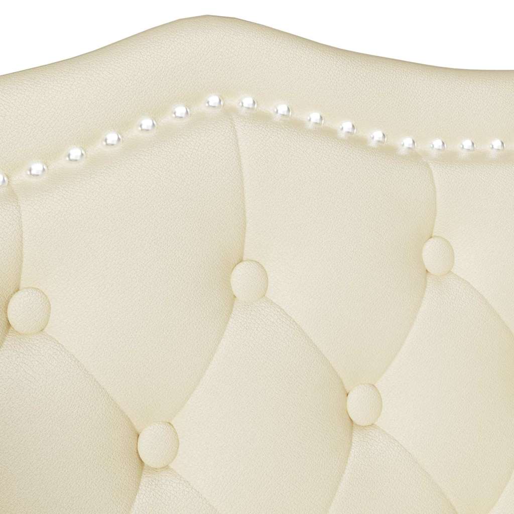 Panca Chesterfield Crema 120,5 x 65 x 75 cm Pelle Sintetica