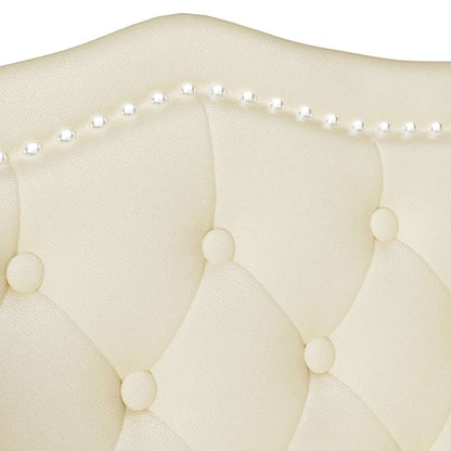 Panca Chesterfield Crema 120,5 x 65 x 75 cm Pelle Sintetica