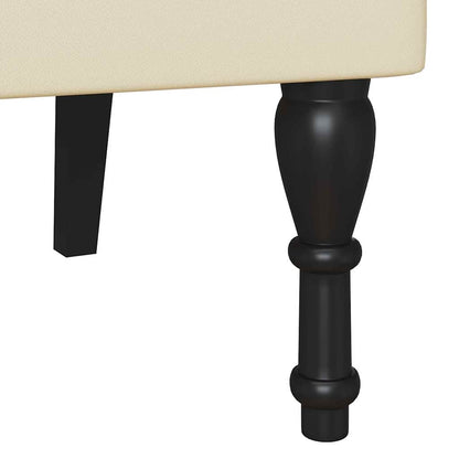 Panca Chesterfield Crema 120,5 x 65 x 75 cm Pelle Sintetica