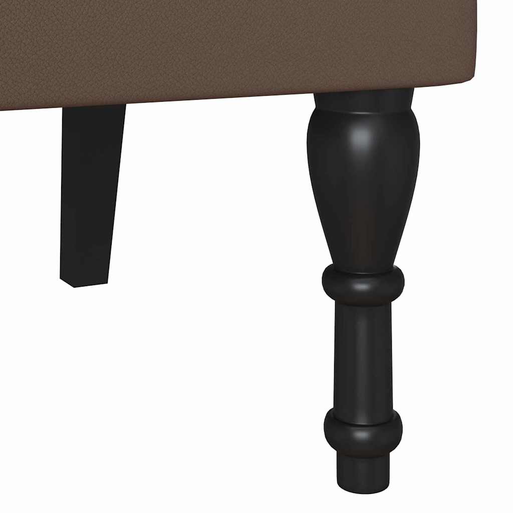 Panca Chesterfield Marrone 120,5 x 65 x 75 cm Pelle Sintetica