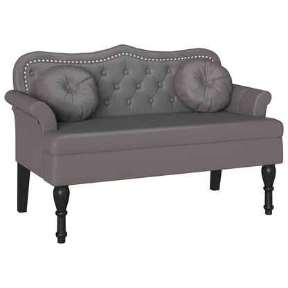 Panca Chesterfield Grigio 120,5 x 65 x 75 cm Pelle Sintetica