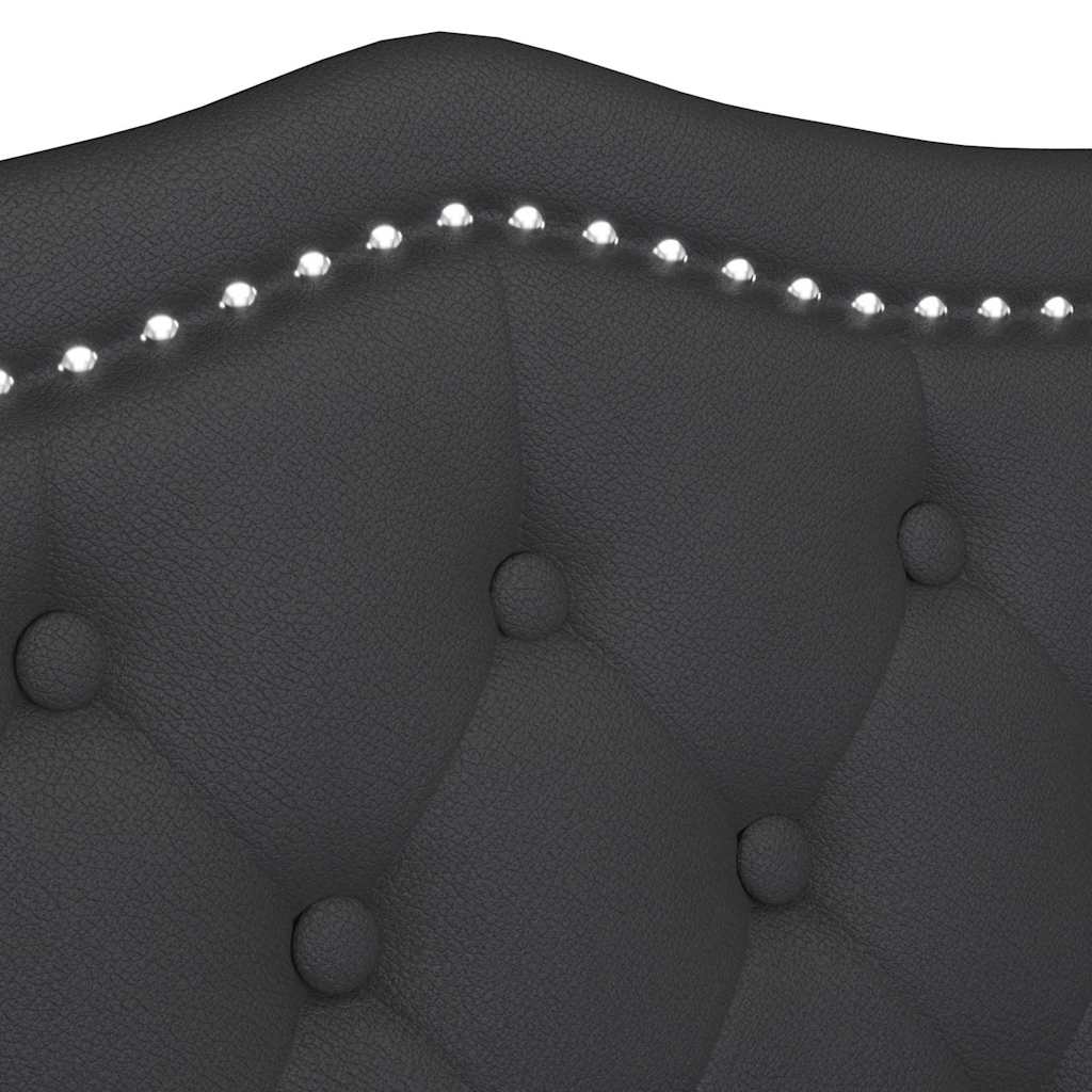 Panca Chesterfield Nero 120,5 x 65 x 75 cm Pelle Sintetica