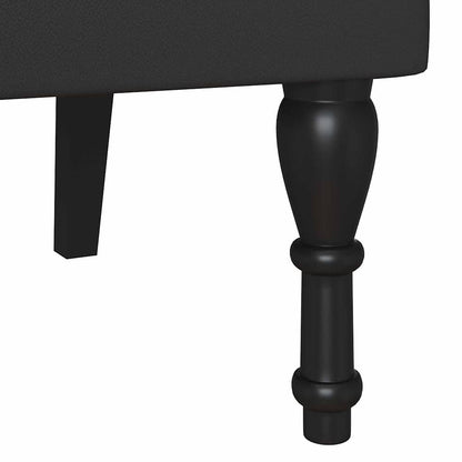 Panca Chesterfield Nero 120,5 x 65 x 75 cm Pelle Sintetica