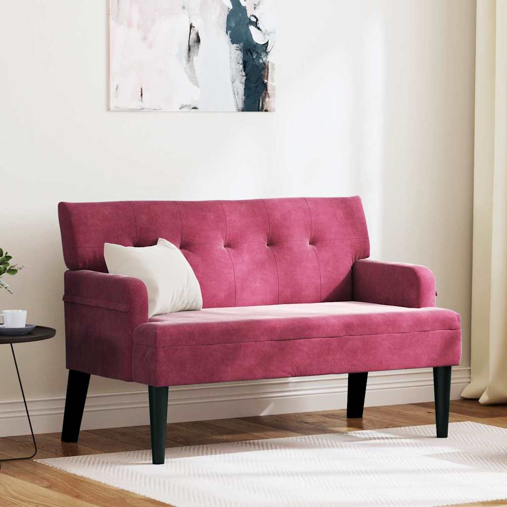 Panca Chesterfield Rosso Vino 112 x 65,5 x 75 cm Velluto | homemem39