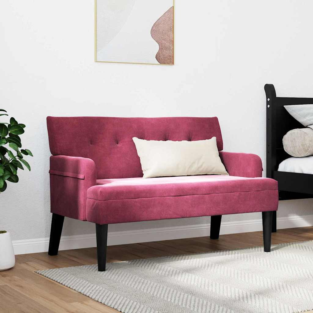 Panca Chesterfield Rosso Vino 112 x 65,5 x 75 cm Velluto | homemem39