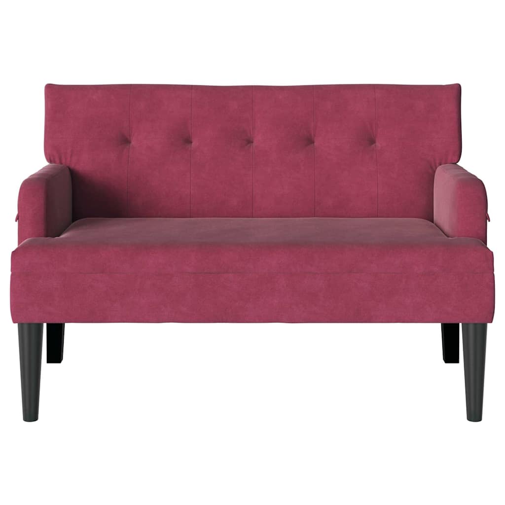 Panca Chesterfield Rosso Vino 112 x 65,5 x 75 cm Velluto | homemem39