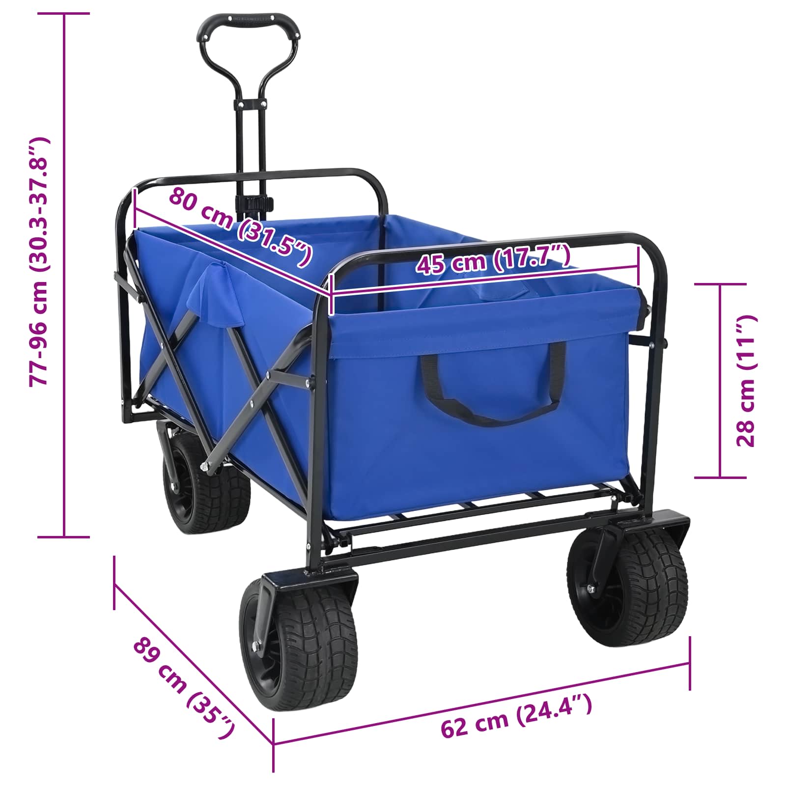 Carrello Pieghevole Blu 89 x 63 x 96 cm | homemem39