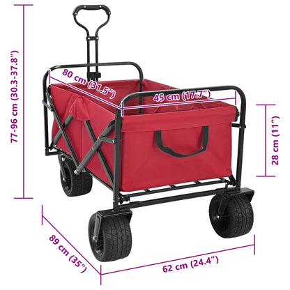 Carrello Pieghevole Rosso 89 x 63 x 96 cm | homemem39