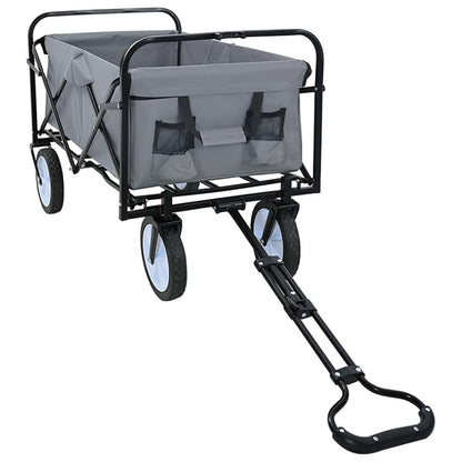 Carrello a Mano Pieghevole Grigio 94 x 53 x 99 cm | homemem39