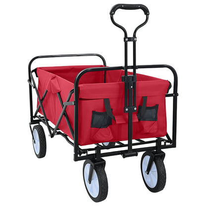 Carrello a Mano Pieghevole Rosso 94 x 53 x 99 cm Tessuto Oxford | homemem39