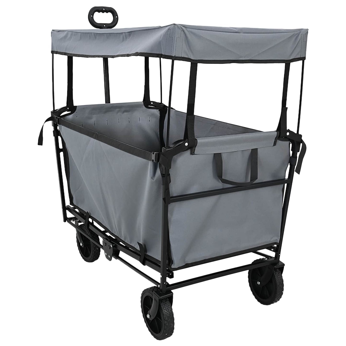 Carrello a Mano Pieghevole Grigio 105 x 56,5 x 116 cm