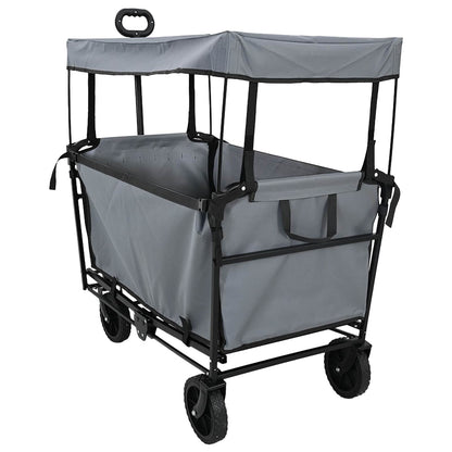 Carrello a Mano Pieghevole Grigio 105 x 56,5 x 116 cm