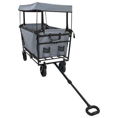 Carrello a Mano Pieghevole Grigio 105 x 56.5 x 116 cm | homemem39