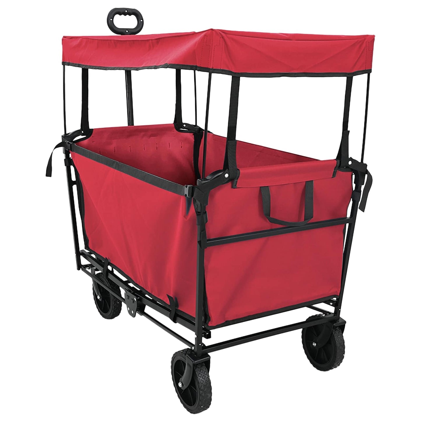 Carrello a Mano Pieghevole Rosso 105 x 56.5 x 116 cm | homemem39