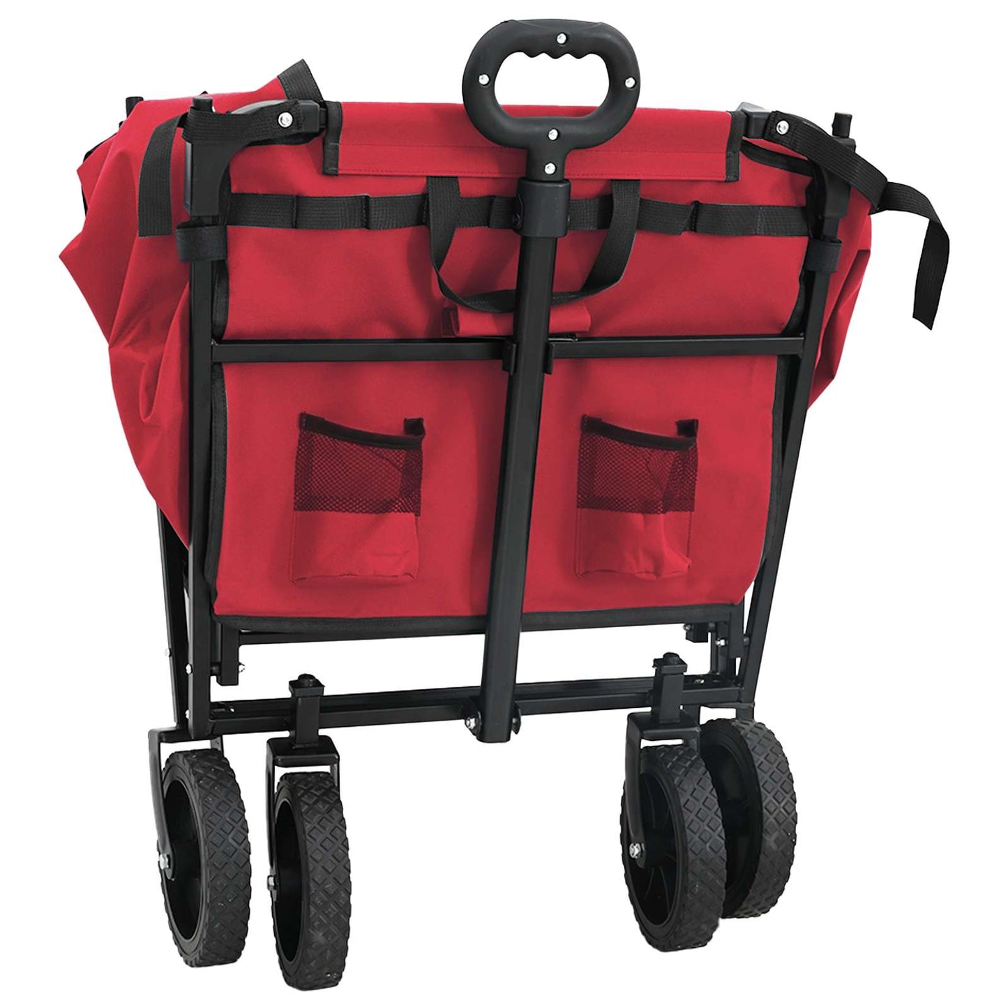 Carrello a Mano Pieghevole Rosso 105 x 56,5 x 116 cm