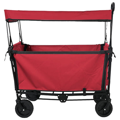 Carrello a Mano Pieghevole Rosso 105 x 56,5 x 116 cm
