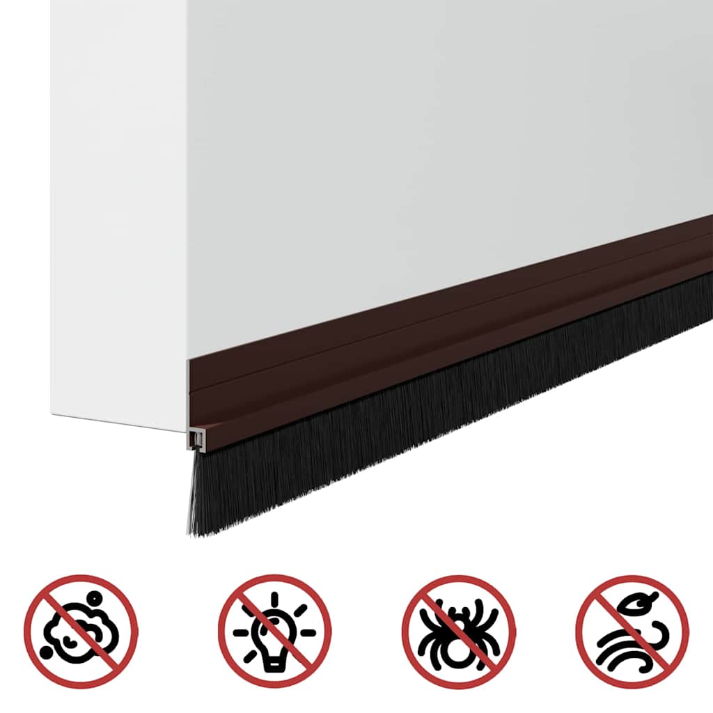 Spazzole per porte autoadesive 2 pcs Marrone 100 cm | homemem39
