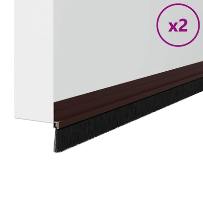 Spazzole per porte autoadesive 2 pcs Marrone 100 cm | homemem39