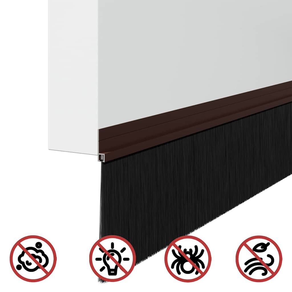 Spazzole per porte autoadesive 2 pcs Marrone 100 cm | homemem39