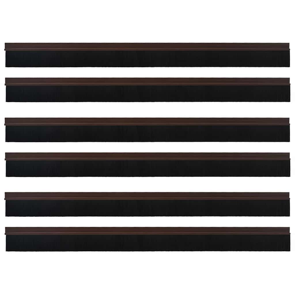 Spazzole per porte autoadesive 6 pcs Marrone 100 cm | homemem39