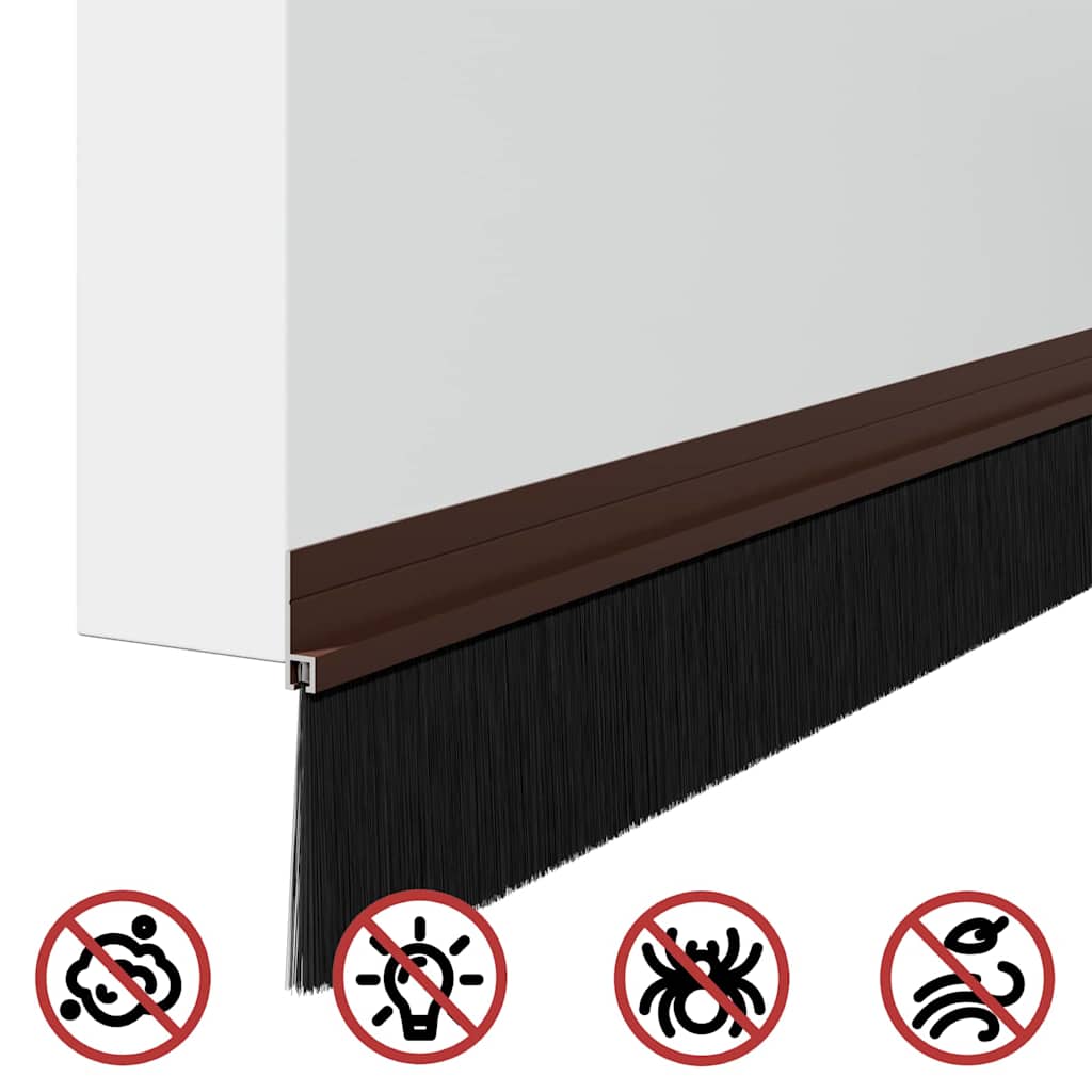 Spazzole per porte autoadesive 6 pcs Marrone 100 cm | homemem39