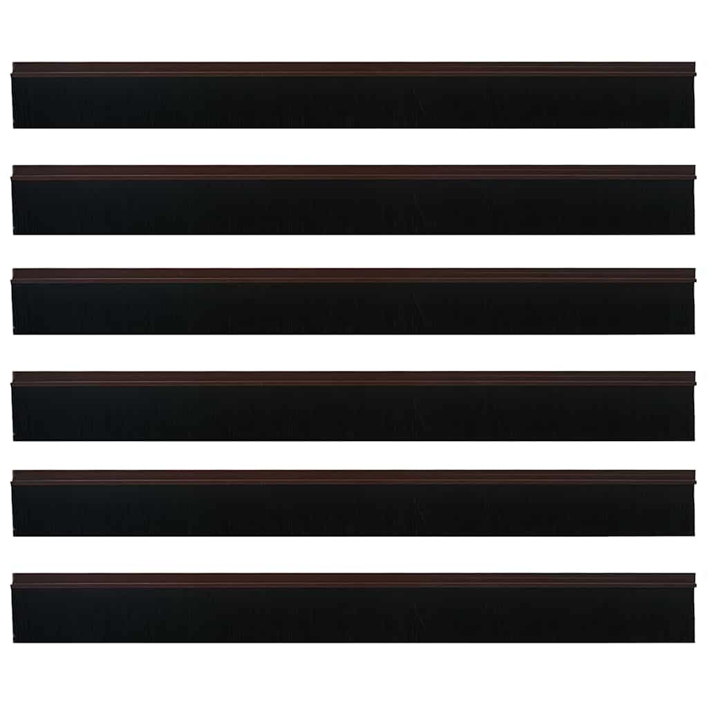 Spazzole per porte autoadesive 6 pcs Marrone 100 cm