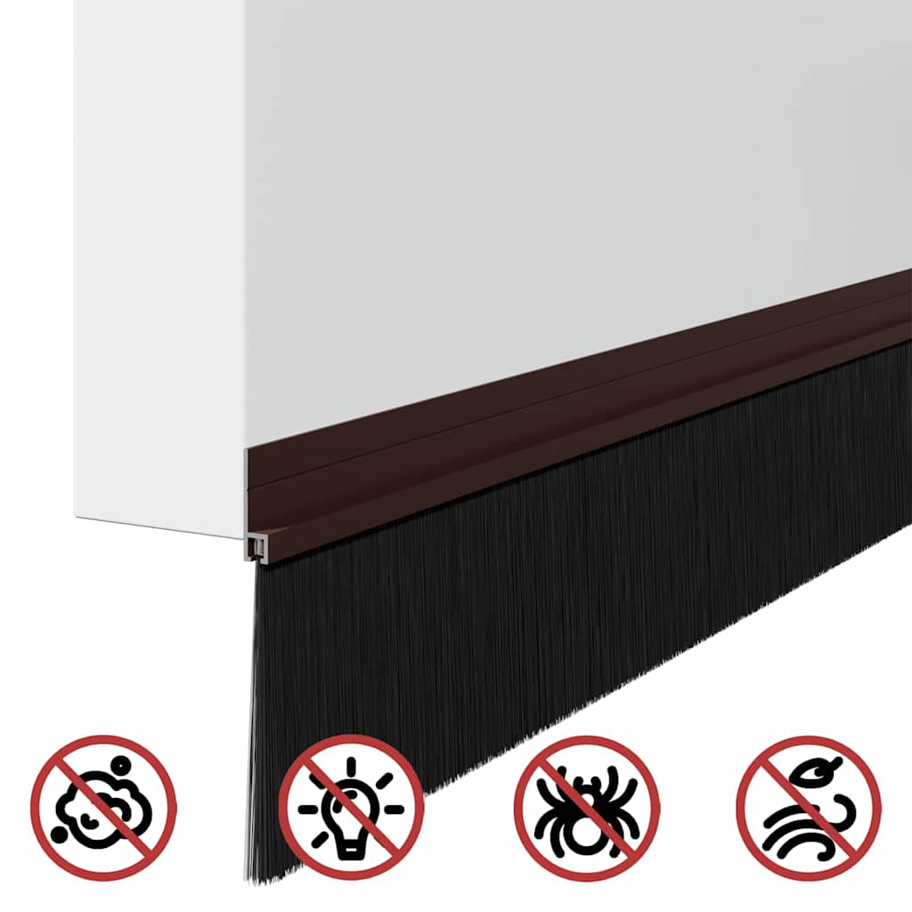 Spazzole per porte autoadesive 6 pcs Marrone 100 cm