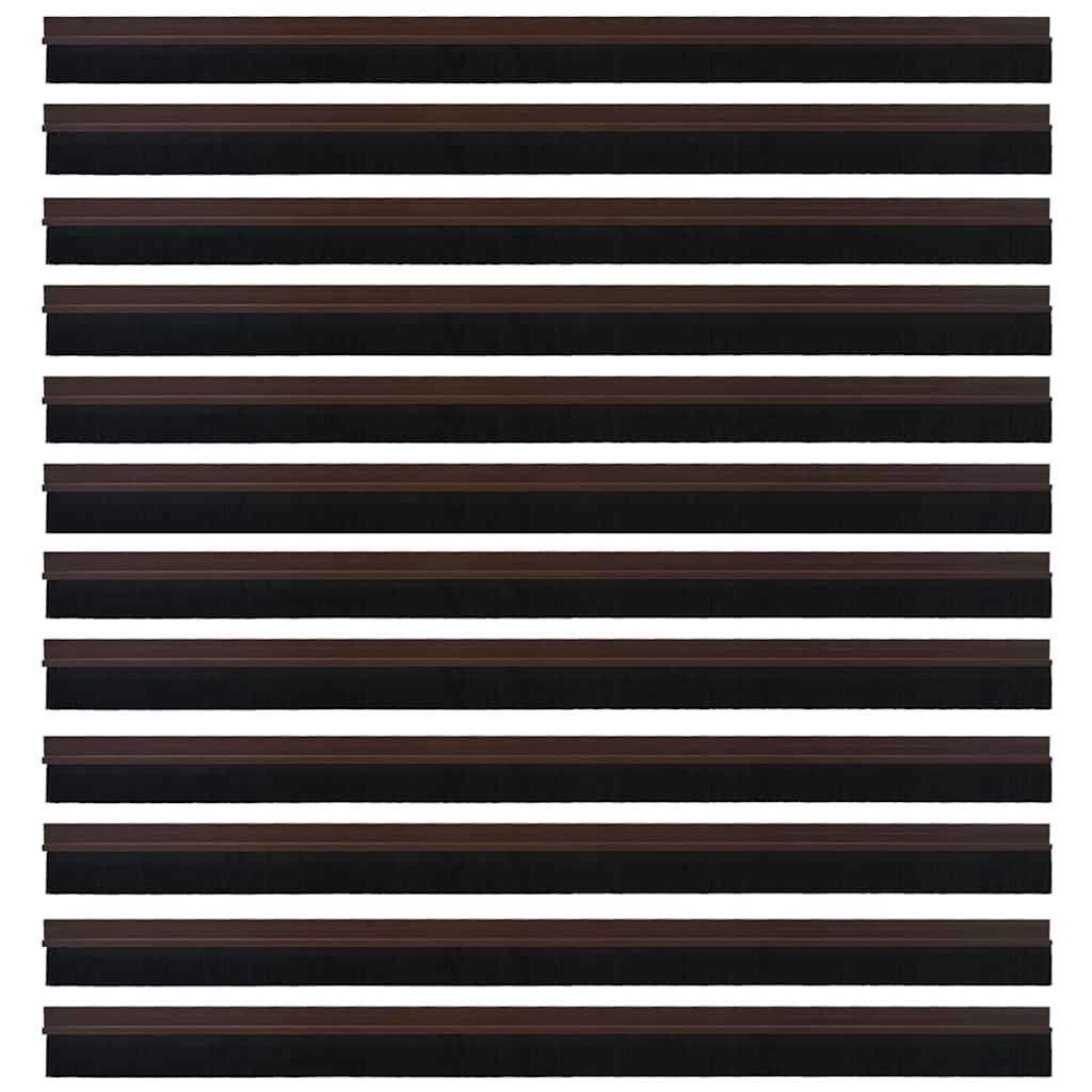 Spazzole per porte autoadesive 12 pcs Marrone 100 cm | homemem39