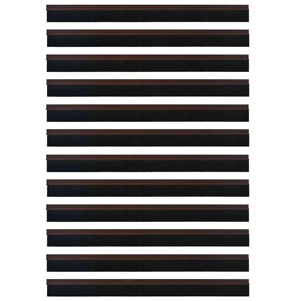 Spazzole per porte autoadesive 12 pcs Marrone 100 cm | homemem39
