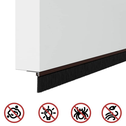 Spazzole per porte autoadesive 2 pcs Marrone 100 cm | homemem39