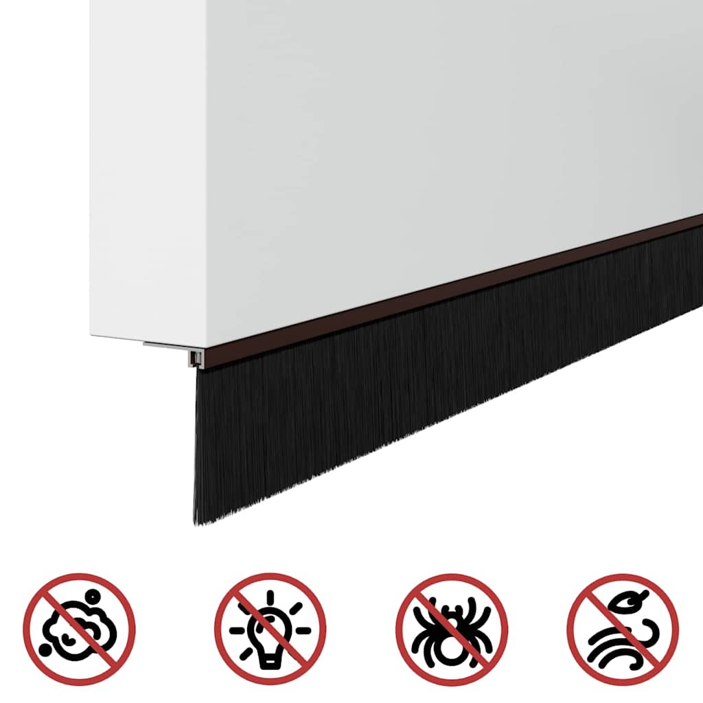 Spazzole per porte autoadesive 2 pcs Marrone 100 cm | homemem39