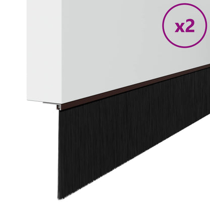 Spazzole per porte autoadesive 2 pcs Marrone 100 cm | homemem39
