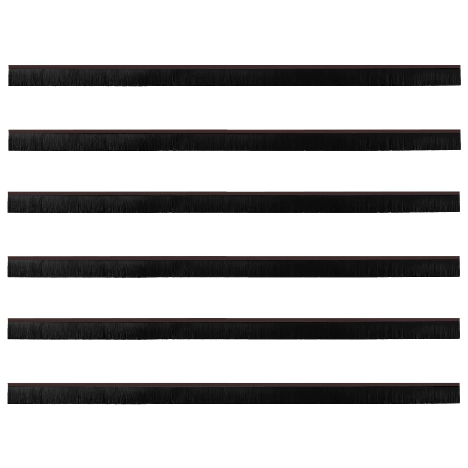 Spazzole per porte autoadesive 6 pcs Marrone 100 cm | homemem39