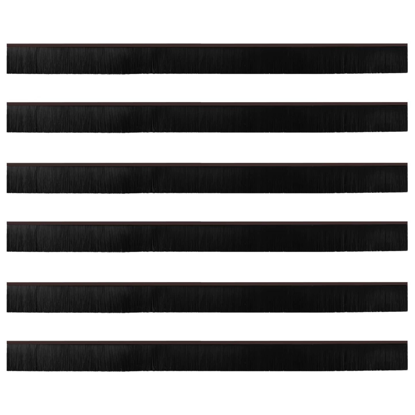 Spazzole per porte autoadesive 6 pcs Marrone 100 cm | homemem39