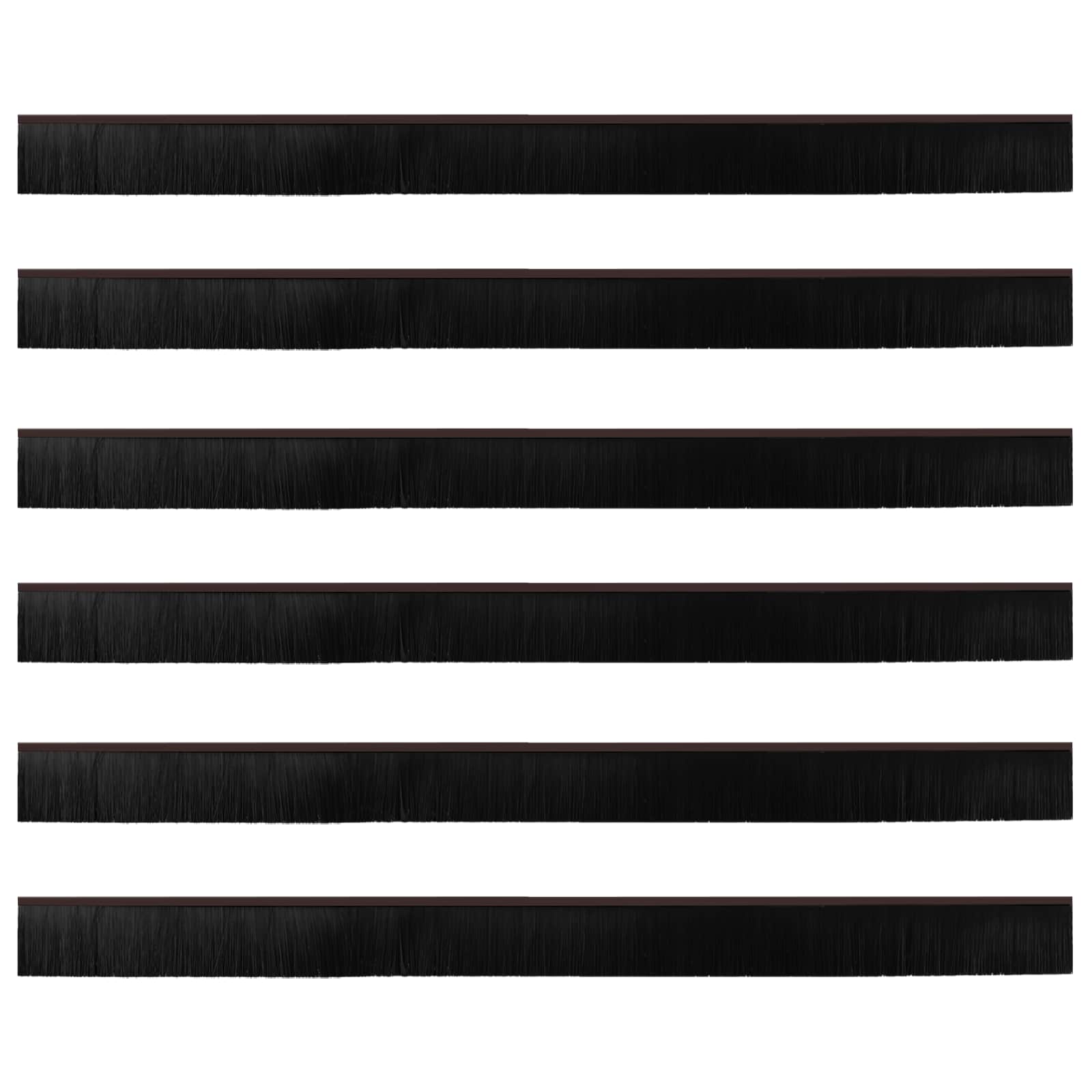 Spazzole per porte autoadesive 6 pcs Marrone 100 cm | homemem39