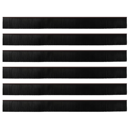 Spazzole per porte autoadesive 6 pcs Marrone 100 cm