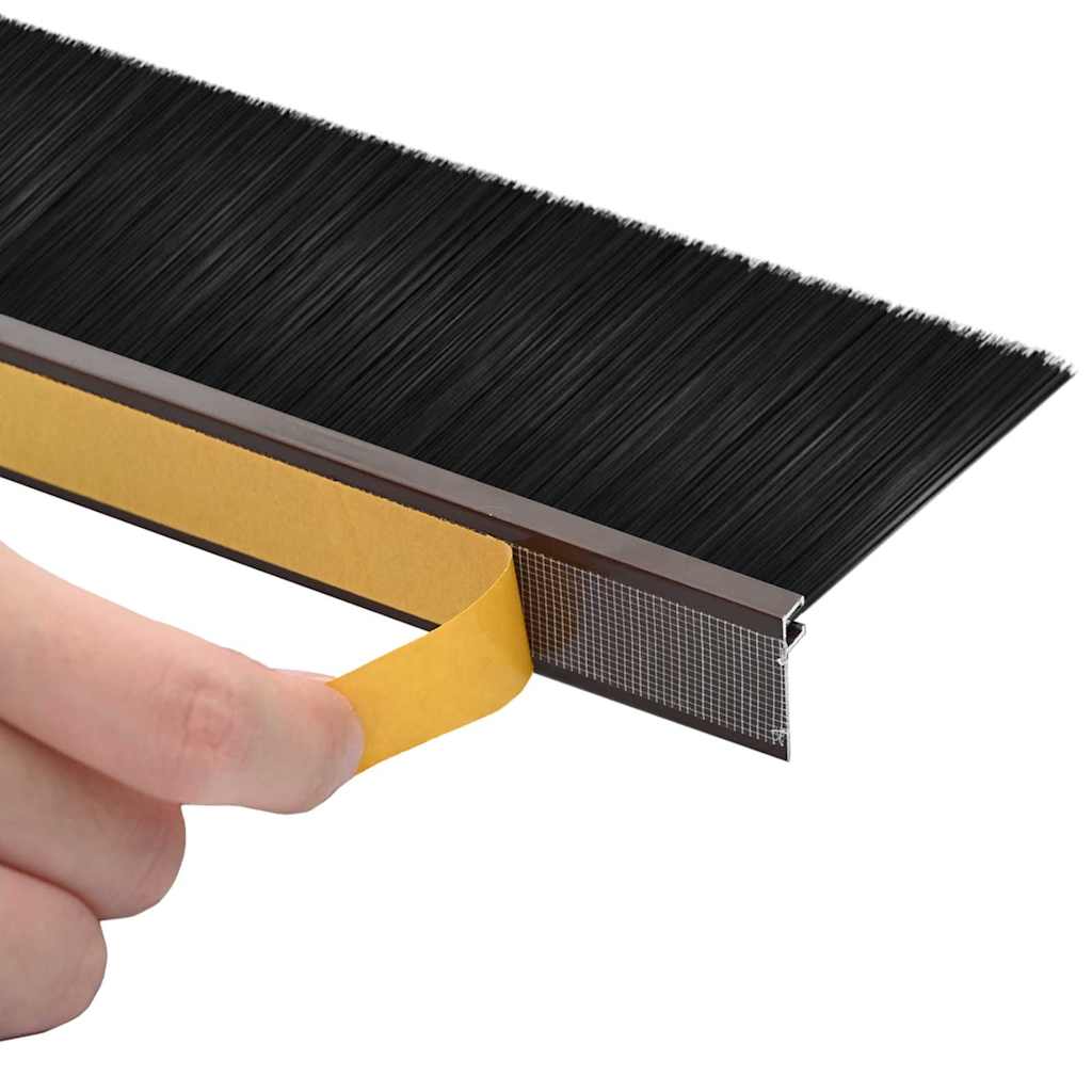 Spazzole per porte autoadesive 6 pcs Marrone 100 cm | homemem39
