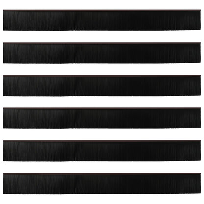 Spazzole per porte autoadesive 6 pcs Marrone 100 cm